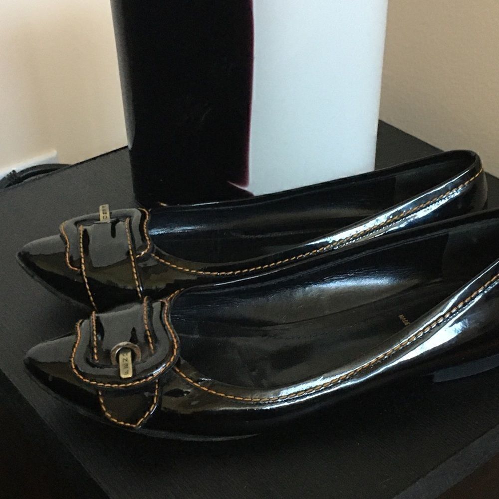 Authentic FENDI Glossy Black Patent Leather Flats - Picture 9 of 12